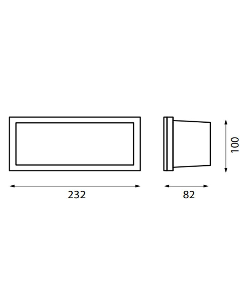 Outdoor Recessed Wall Light In Aluminum And Glass E W Ip