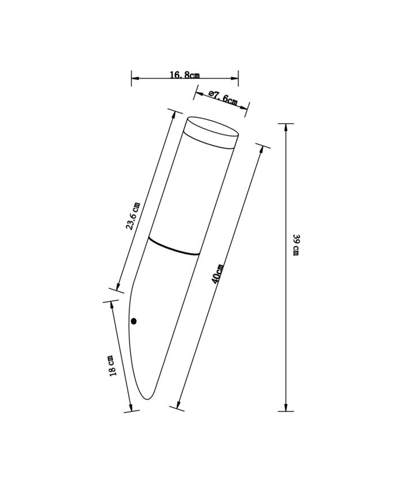 Aplique Pared De Exterior 39cm Acero Inoxidable E27 8 8W IP44