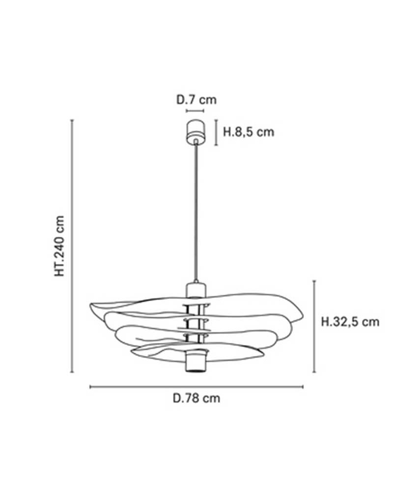 Lámpara de techo con 4 pantallas 78cm de lino acabado natural 2