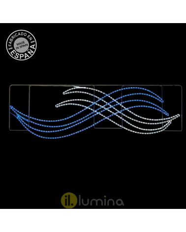 Figura Navideña luz fija varios colores ondas y olas 2,03x0,70 metros apto para exterior