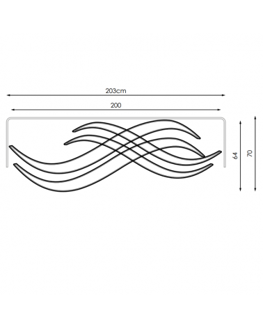 Figura Navideña luz fija varios colores ondas y olas 2,03x0,70 metros apto para exterior (pack 2 figuras juntas)