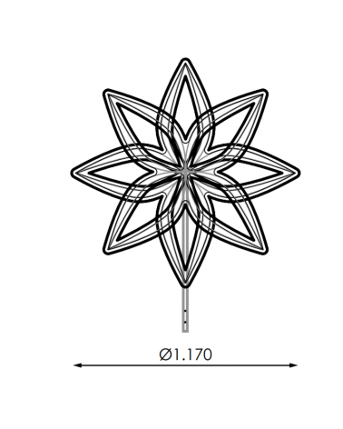 Flor en forma de lirio para cono luz fría y cálida LED 117cm 54W