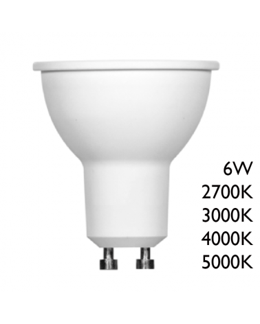 Spot Dicroica 50mm LED 6W GU10 120° 50000 horas 2700º K 3000ºK 4000ºK