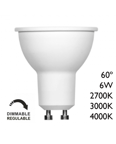 Spot Dicroica 50mm LED Regulable 6W GU10 60°