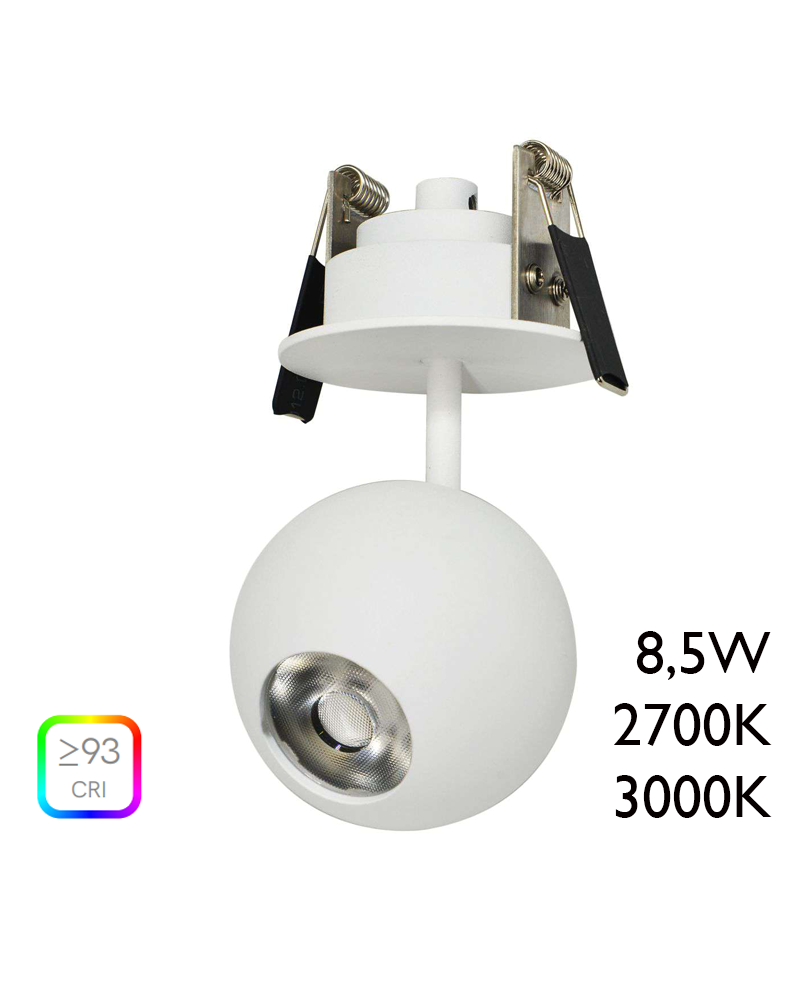 Foco Empotrable LED, IP65, 1W, Negro Mate, IP20, Ángulo 45º, 4000k
