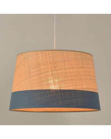 Ceiling lamp with 38cm raffia and cotton shade E27 100W