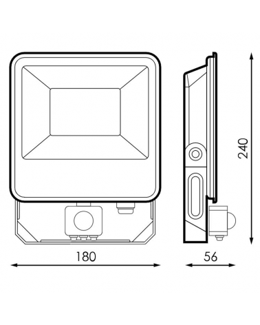 Proyector de exteriores 50W IP65 5000K Gris con Sensor de movimiento