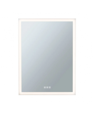 Anti-Fog LED mirror vertical rectangular 80x60cm Illuminated IP44 system without fogging 22W CCT Switch 2700K/4000K/6500K