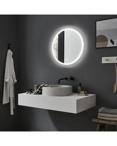 Round LED mirror 60cm IP44 fog-free 230V 21W CCT Switch 2700K/4000K/6500K