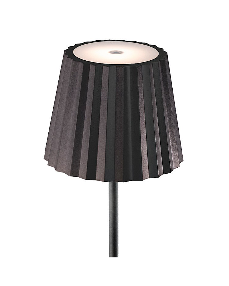 Lámpara de mesa para exterior negra LED 2,2W 38cm IP54 con batería