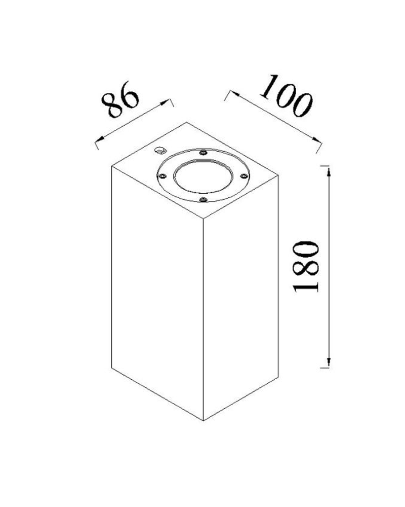 Aplique de exterior Block Out W15 luz directa o indirecta IP54 GU10 Luz  superior e inferior