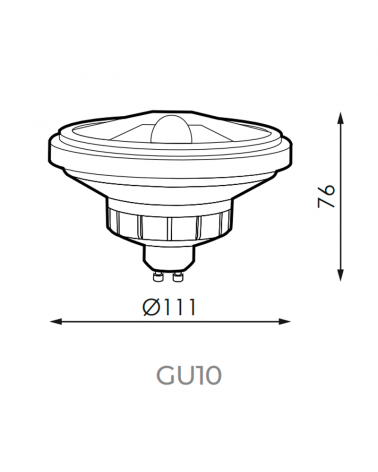 Bombilla QR 111 12W  GU10 230V 36º Regulable