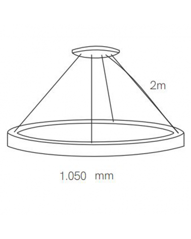 LED Ceiling lamp 105cm diameter 107W aluminum, white finish Dali driver