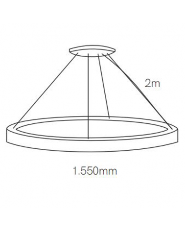 LED Ceiling lamp 155cm diameter 162W aluminum white finish On/Off driver