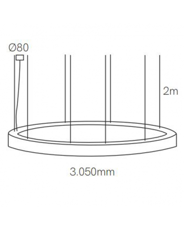 Lámpara de techo de 305cm de diámetro LED 325W de aluminio acabado blanco driver On/Off