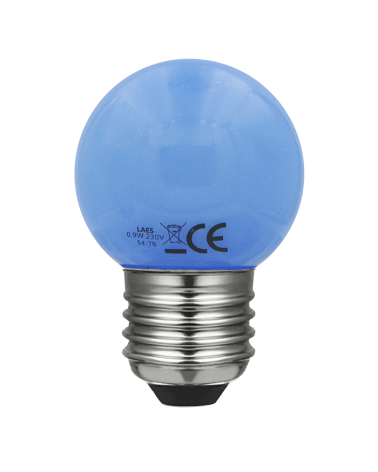 Bombilla Esférica 45mm Color Azul LED E27 0,9W