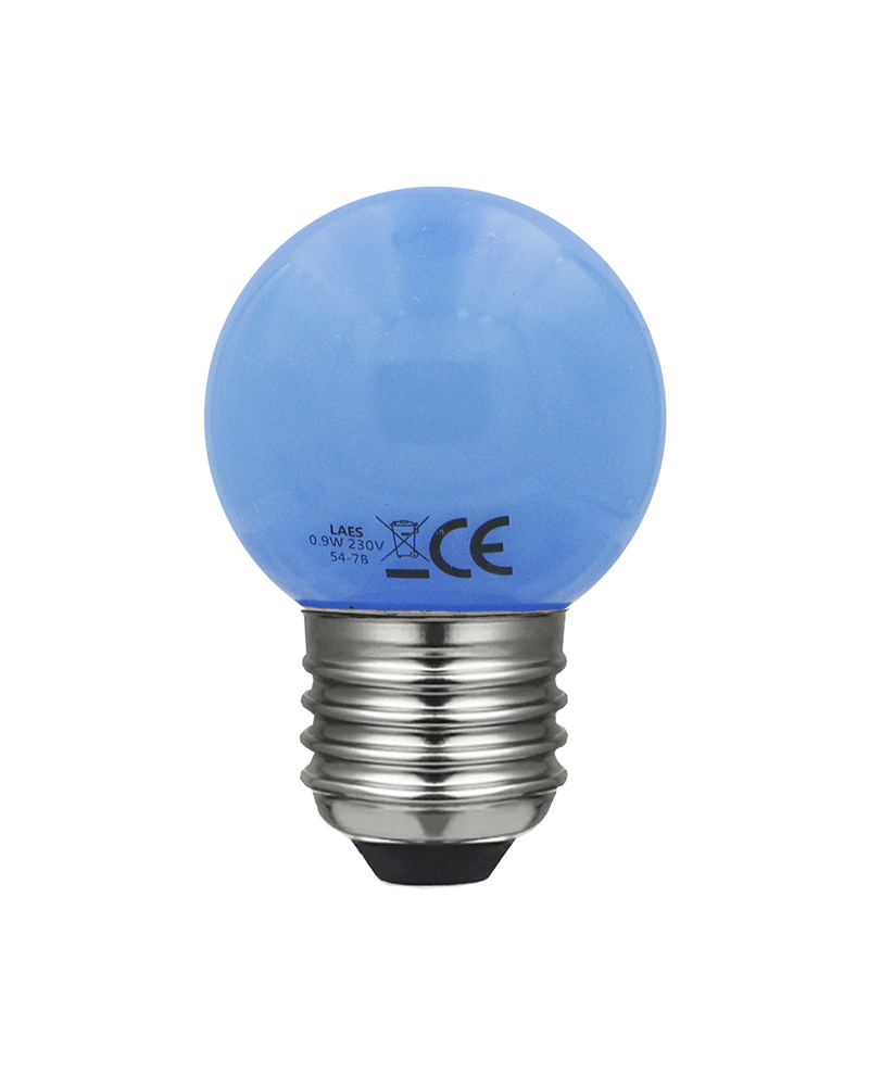 Bombilla Esférica 45mm Color Azul LED E27 0,9W