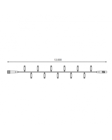 Connectable string light 12m and 180 warmapsule c white LEDs clear connectable IP65 for outdoor use