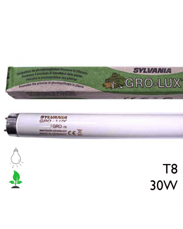 Tubo fluorescente 30W T8 Grolux para crecimiento de plantas Sylvania