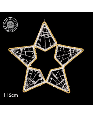 Figura Navideña estrella 1,16x1,16 metros LED luz cálida y fría 44W apto para exteriores