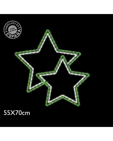 Double star Christmas figure 55x70 cm LED green light flash cool light suitable for outdoor use