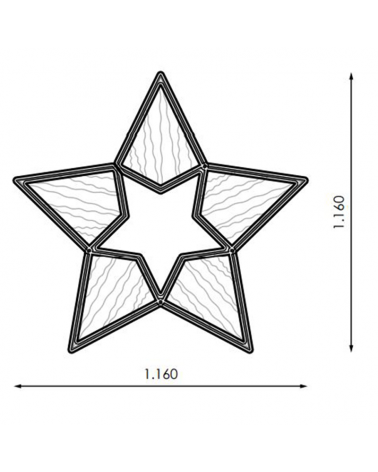 Figura Navideña estrella 1,16x1,16 metros LED luz cálida y fría 44W apto para exteriores