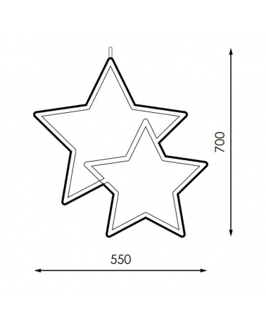 Double star Christmas figure 55x70 cm LED warm light flash cool light suitable for outdoor use