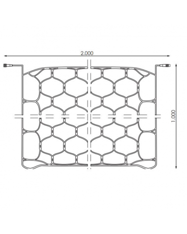 LED network 2X1m connectable cool light transparent cable with 98 leds IP65 low voltage 24V