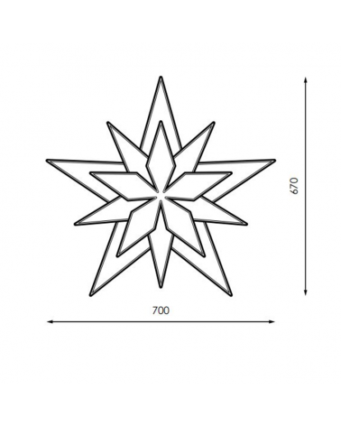 Figura Navideña con forma de estrella 70x67cms apto para exteriores 13W