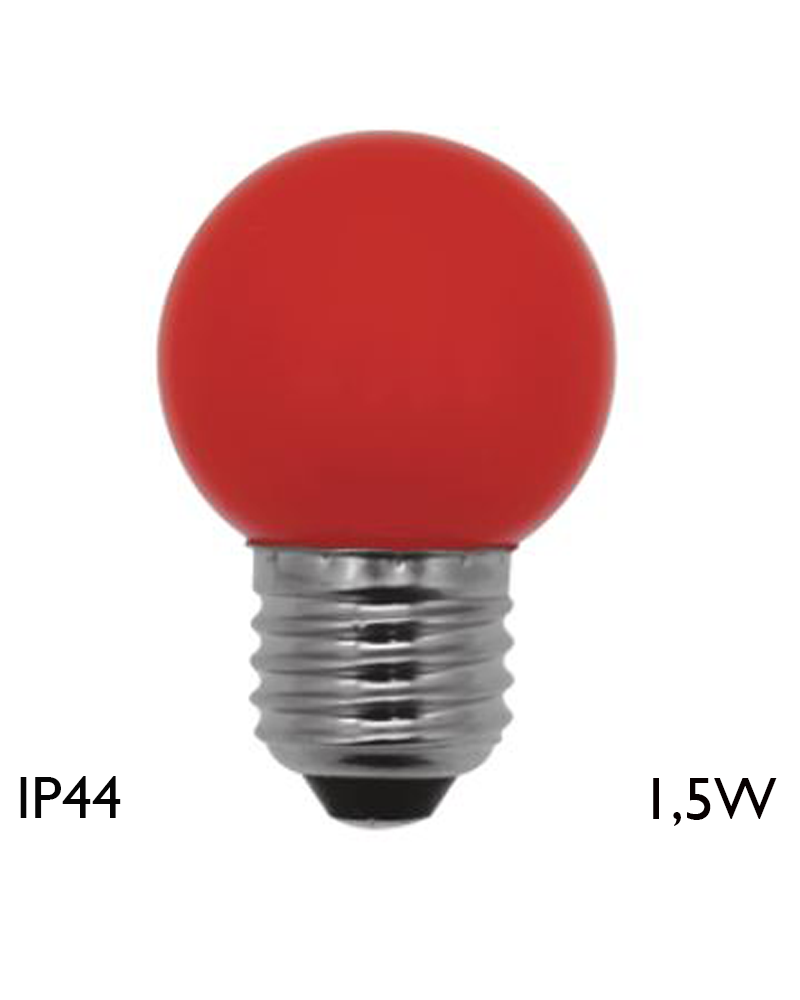 Bombilla Esférica 45 mm LED E27 1,5W IP44