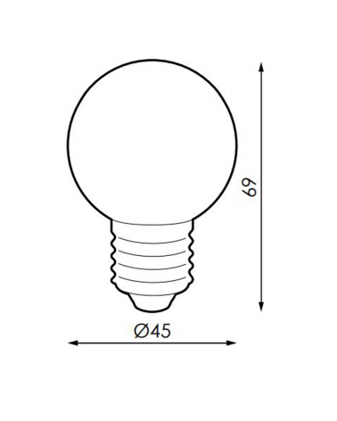 Bombilla Esférica 45 mm LED E27 1,5W IP44