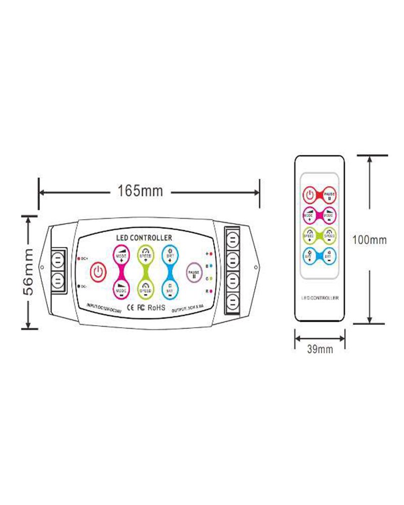 CONTROLADOR CON MANDO PARA BOMBILLA PAR-56 RGB 20W PAR56