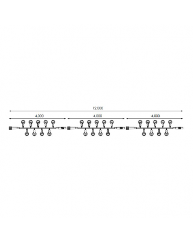 Guirnalda 12m y 120 LEDs Intermitentes cápsula mate cable blanco o verde empalmable IP65 apta para exterior