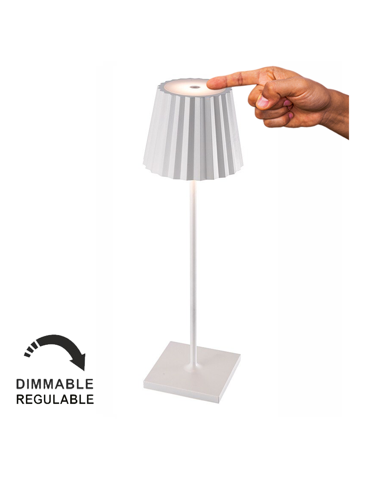 Lámpara de mesa portátil LED 4,5W acabado blanco 29cm IP54 RGB regulable  control por voz