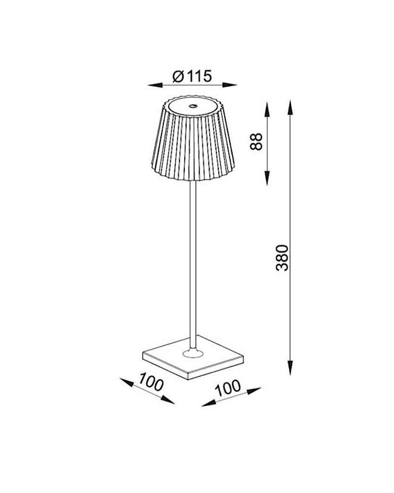Lámpara de mesa para exterior negra LED 2,2W 38cm IP54 con batería