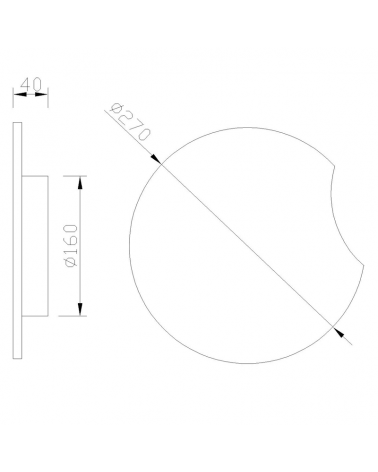 Aplique pared LED redondo 27cm blanco 16W 3000K