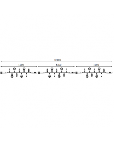 Guirnalda 12m y 180 LEDs Intermitente luz cálida cápsula clara cable blanco o verde, empalmable IP65 apta para exterior