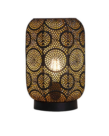 Table lamp 27cm in metal, black and matt gold finish E27