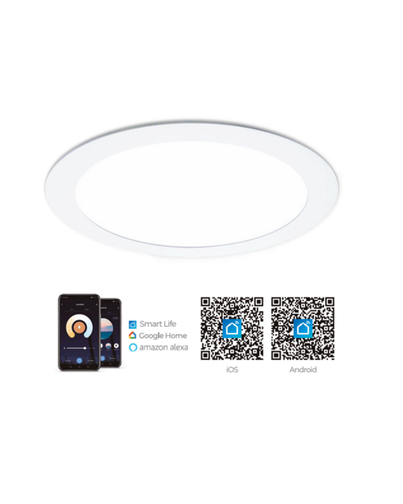 Downlight 24cm smart 20W CTT LED empotrable extraplano color blanco