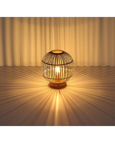 Table lamp boho bamboo cage ø30cm E27 60W