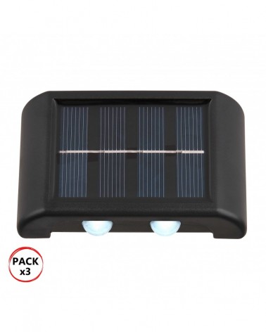 Pack 3 apliques de Pared Exterior Solar LED 8,9cm luz superior e inferior 4x0,2W