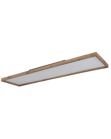LED ceiling lamp 120cm made of metal and wood white and wood finish 36W CCT Switch 2700K/4500K/6500K
