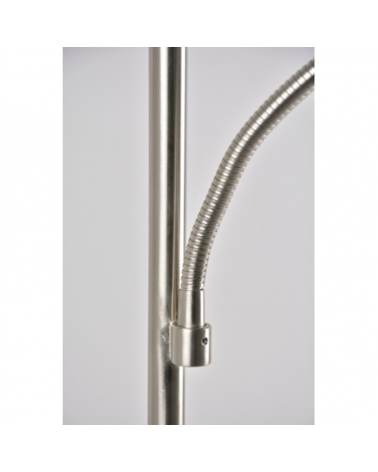 Floor lamp 173cm in nickel color with shade and reading light 120W R7S DIMMABLE 33W G9