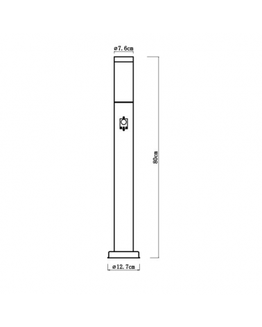 Baliza para exterior 80cm acero inoxidable acabado antracita E27 15W IP44 SENSOR MOVIMIENTO