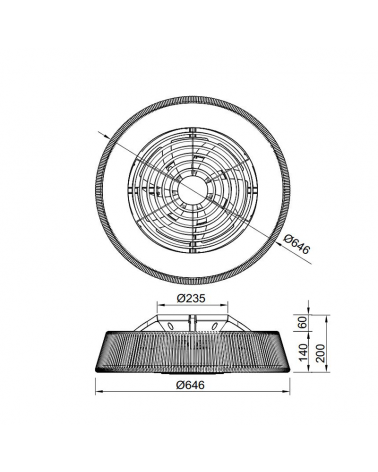 Ceiling fan 35W Ø64.6cm LED ceiling light 70W synthetic rope remote control DIMMABLE light and remote control