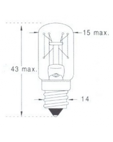 Lámpara tubular 24V 5W E14 incandescente 45mm