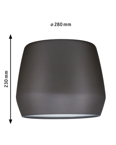 Hanging Lampshade 28cm matt grey for rail