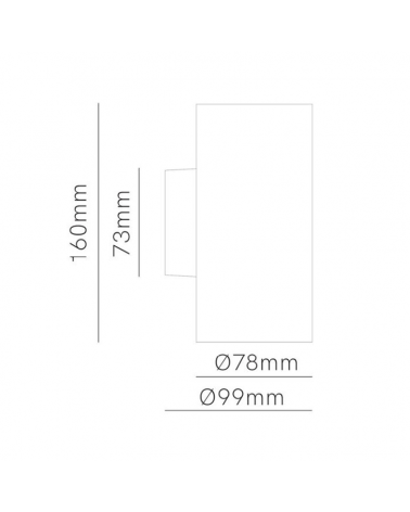 Aplique pared de exterior 16cm Luz superior e inferior LED 16W policarbonato IP65 CCT Switch 2700K/3200K/4000K