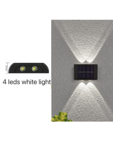 Pack 3 apliques de Pared Exterior Solar LED 8,9cm luz superior e inferior 4x0,2W