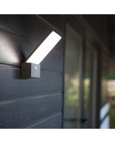 Dark grey outdoor wall light 14cm aluminum LED 17.5W CCT 3000K-5000K